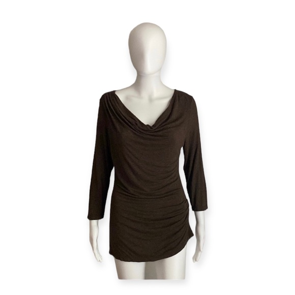 Sophie Max Brown Cowl Neck Top Size M - Picture 1 of 6